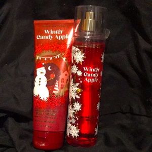 BATH AND BODY WORKS lotion and fine fragrance spray winter candy apple full size